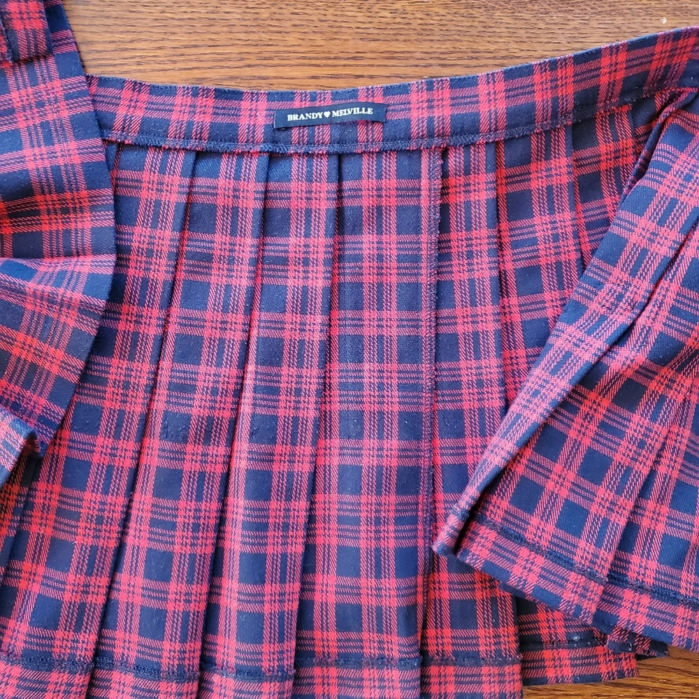 Like new red plaid Brandy Melville skirt